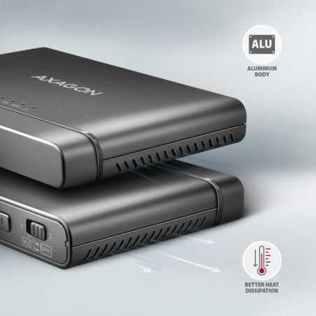 AXAGON ADSA-CC USB-C 10 Gbps - NVMe M.2 SSD & SATA 2.5"/3.5" SSD/HDD CLONE MASTER 2