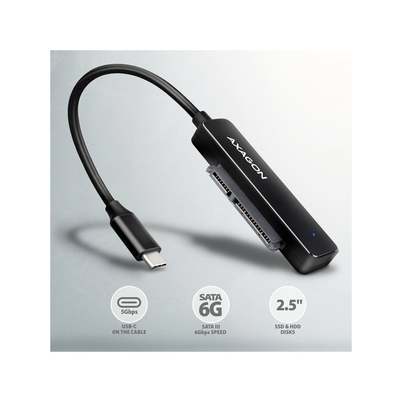 AXAGON ADSA-FP2C, USB-C 5Gbps - SATA 6G 2.5" SSD/HDD SLIM adaptér