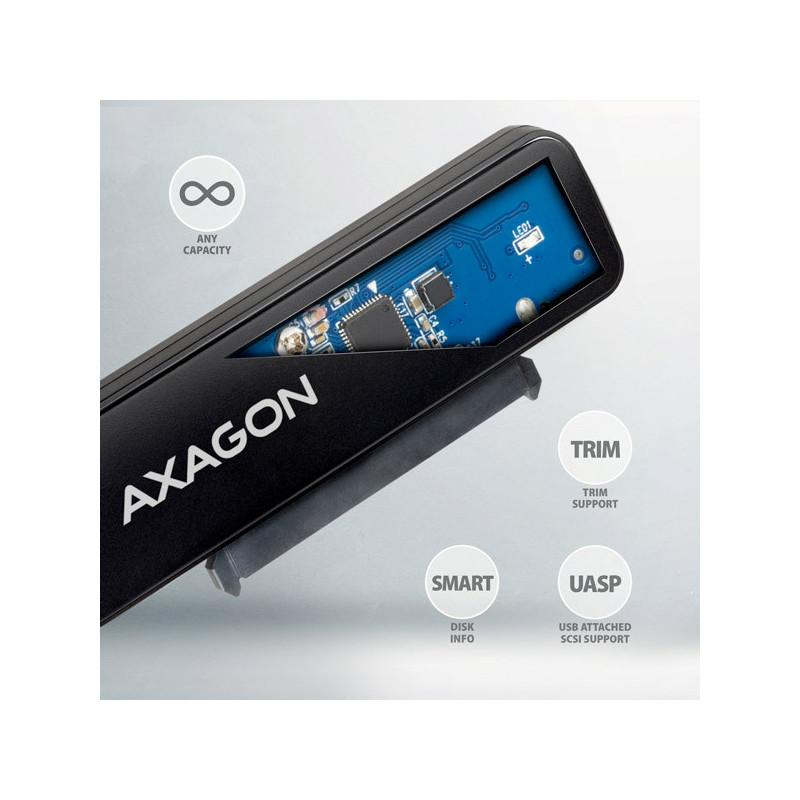 AXAGON ADSA-FP2C, USB-C 5Gbps - SATA 6G 2.5" SSD/HDD SLIM adaptér