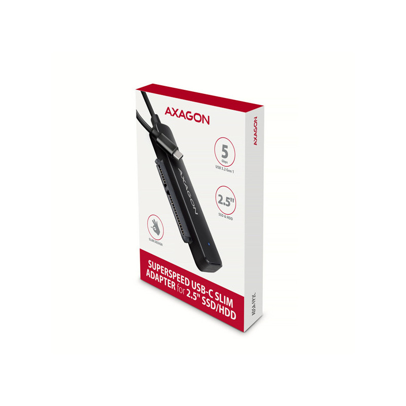 AXAGON ADSA-FP2C, USB-C 5Gbps - SATA 6G 2.5" SSD/HDD SLIM adaptér