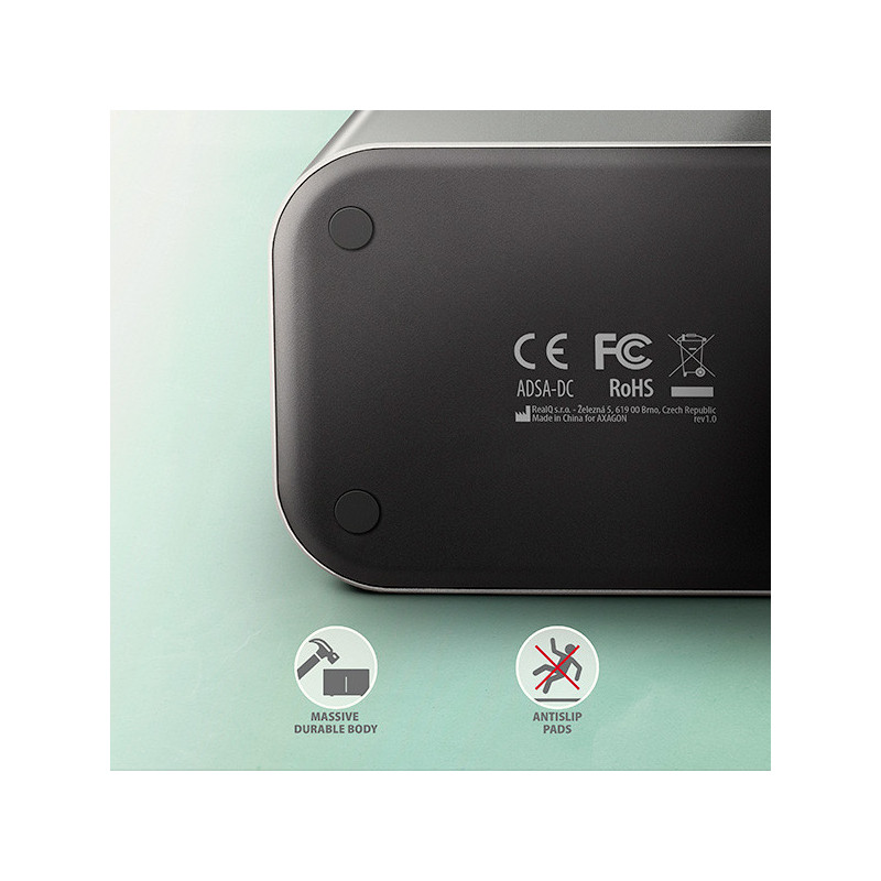 AXAGON ADSA-DC, USB-C 5Gbps - 2x SATA 6G 2.5"/3.5" SSD/HDD CLONE DUAL dokovacia stanica