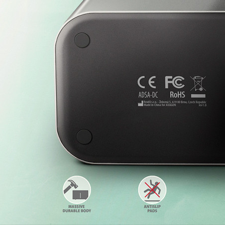 AXAGON ADSA-DC, USB-C 5Gbps - 2x SATA 6G 2.5"/3.5" SSD/HDD CLONE DUAL dokovacia stanica