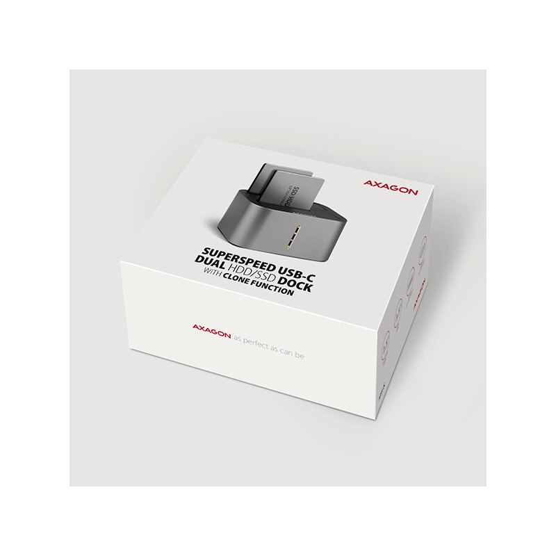 AXAGON ADSA-DC, USB-C 5Gbps - 2x SATA 6G 2.5"/3.5" SSD/HDD CLONE DUAL dokovacia stanica