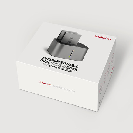 AXAGON ADSA-DC, USB-C 5Gbps - 2x SATA 6G 2.5"/3.5" SSD/HDD CLONE DUAL dokovacia stanica