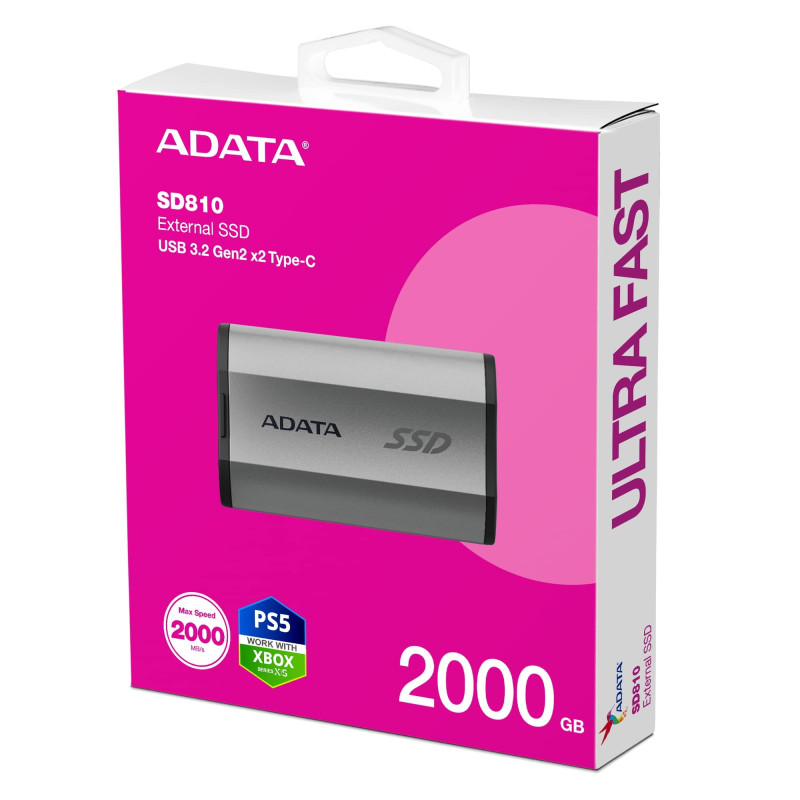 ADATA SD810/2TB/SSD/Externá/Strieborná/5R