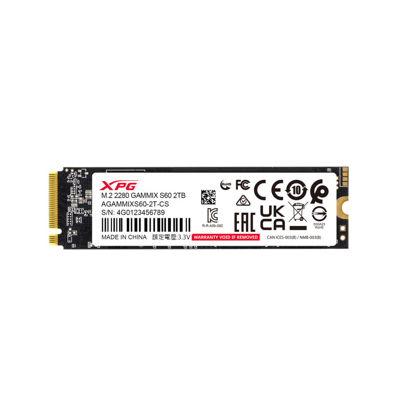 ADATA XPG GAMMIX S60/2TB/SSD/M.2 NVMe/Strieborná/Heatsink/5R