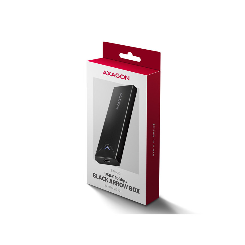 AXAGON EEM2-UB2, USB-C 10Gbps - M.2 NVMe SSD ARROW box, čierny