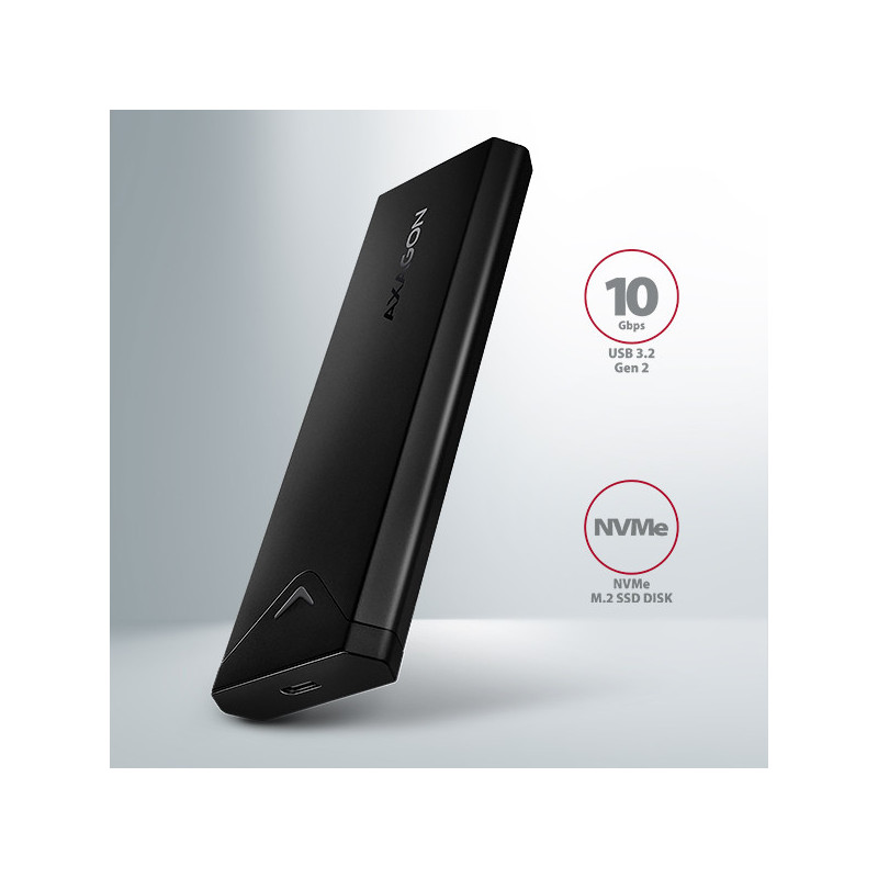 AXAGON EEM2-UB2, USB-C 10Gbps - M.2 NVMe SSD ARROW box, čierny