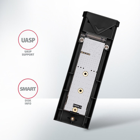AXAGON EEM2-UB2, USB-C 10Gbps - M.2 NVMe SSD ARROW box, čierny