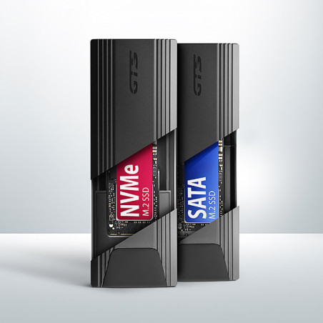 AXAGON EEM2-GTS2, 10Gbps USB-C - M.2 NVMe & SATA SSD kovový THIN box, bezskrutkový