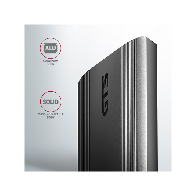 AXAGON EEM2-GTS2, 10Gbps USB-C - M.2 NVMe & SATA SSD kovový THIN box, bezskrutkový
