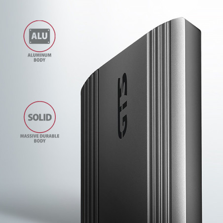 AXAGON EEM2-GTS2, 10Gbps USB-C - M.2 NVMe & SATA SSD kovový THIN box, bezskrutkový