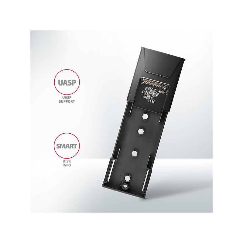AXAGON EEM2-GTS2, 10Gbps USB-C - M.2 NVMe & SATA SSD kovový THIN box, bezskrutkový