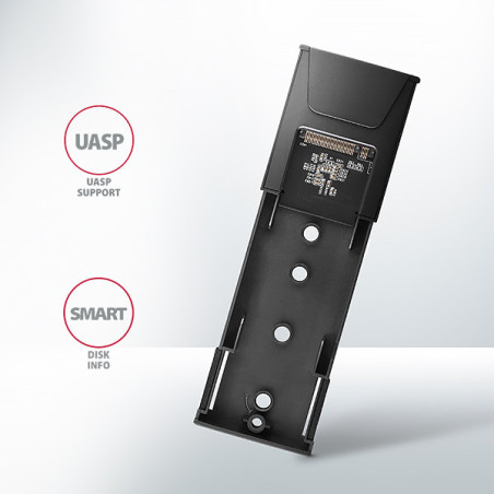 AXAGON EEM2-GTS2, 10Gbps USB-C - M.2 NVMe & SATA SSD kovový THIN box, bezskrutkový
