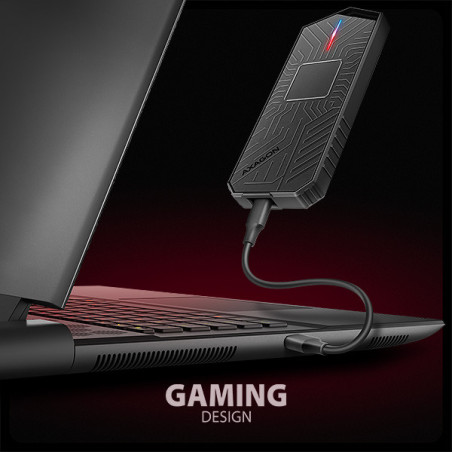 AXAGON EEM2-GAM, USB-C 10Gbps - NVMe & SATA SSD GAME M.2 box, bezskrutkový