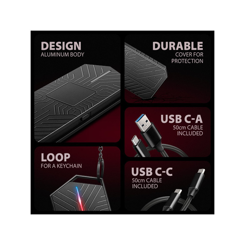 AXAGON EEM2-GAM, USB-C 10Gbps - NVMe & SATA SSD GAME M.2 box, bezskrutkový