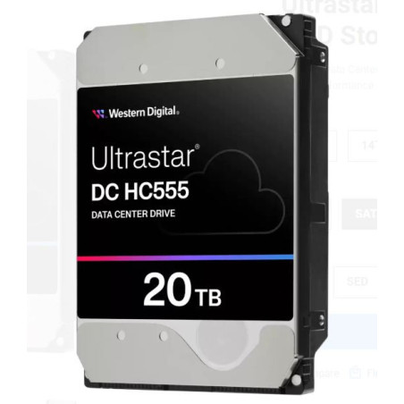 WD Ultrastar DC HC555/20TB/HDD/3.5"/SATA/M.2 SATA/7200 RPM/Strieborná/5R