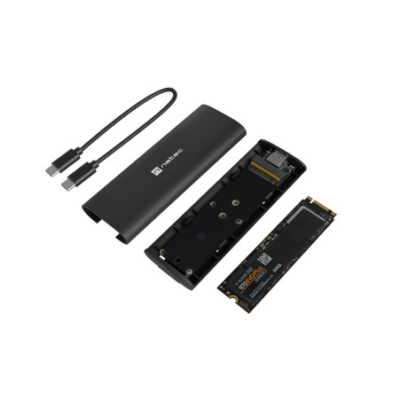 Externý box pre SSD Natec RHINO M.2 NVME LITE USB-C 3.1 GEN2, hliníkové telo