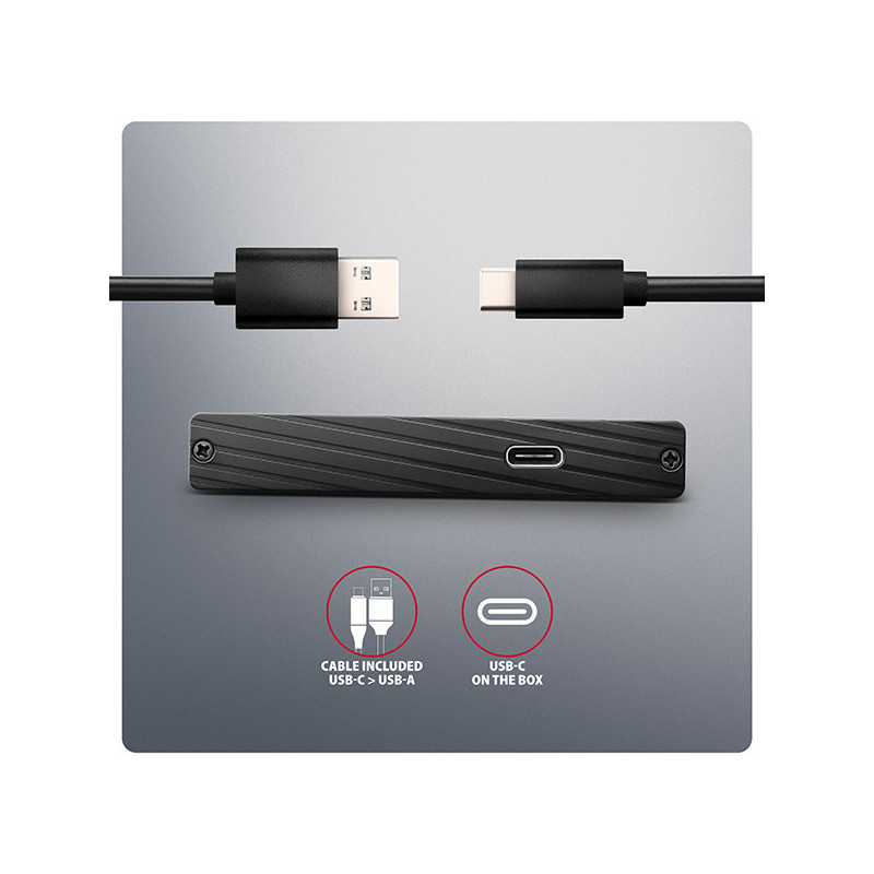 AXAGON EE25-XA6C, USB-C 5Gbps - SATA 6G, 2.5" kovový ALINE box