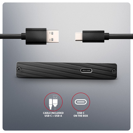 AXAGON EE25-XA6C, USB-C 5Gbps - SATA 6G, 2.5" kovový ALINE box