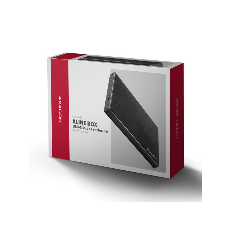 AXAGON EE25-XA6C, USB-C 5Gbps - SATA 6G, 2.5" kovový ALINE box