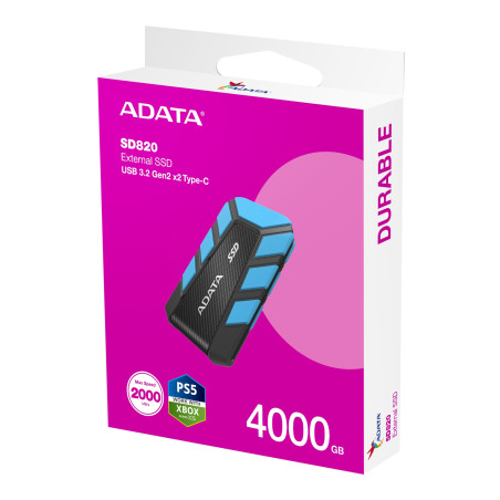 ADATA SD820/4TB/SSD/Externý/Modrá/5R