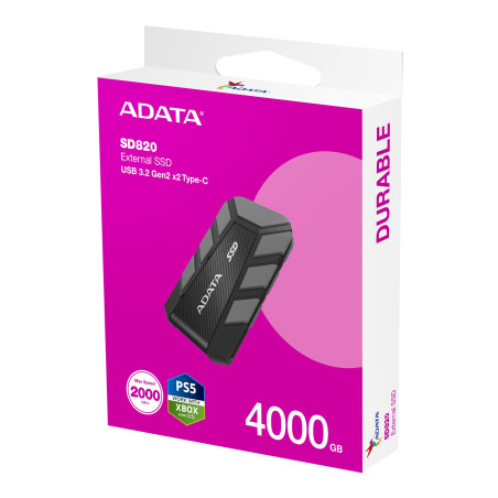 ADATA SD820/4TB/SSD/Externý/Sivá/5R