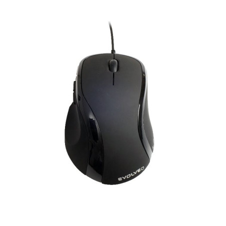 EVOLVEO ML-507B/Ergonomická/Laserová/Pre pravákov/1 600 DPI/Drôtová USB/Čierna