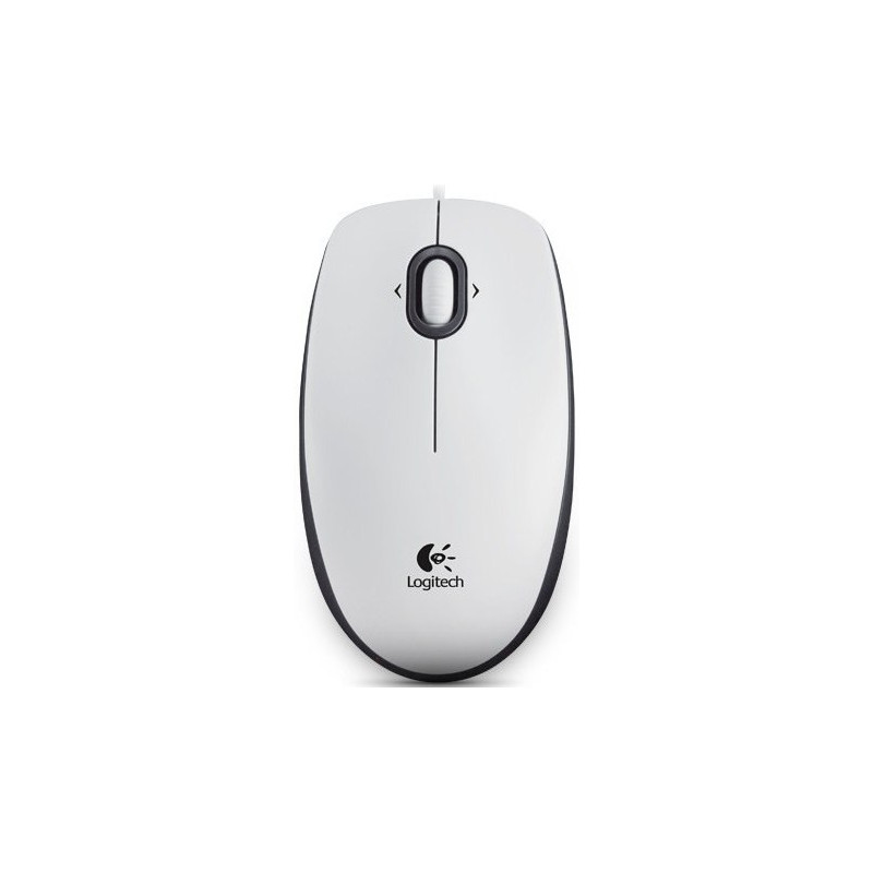 Logitech B100/Kancelárska/Optická/800 DPI/Drôtová USB/Biela