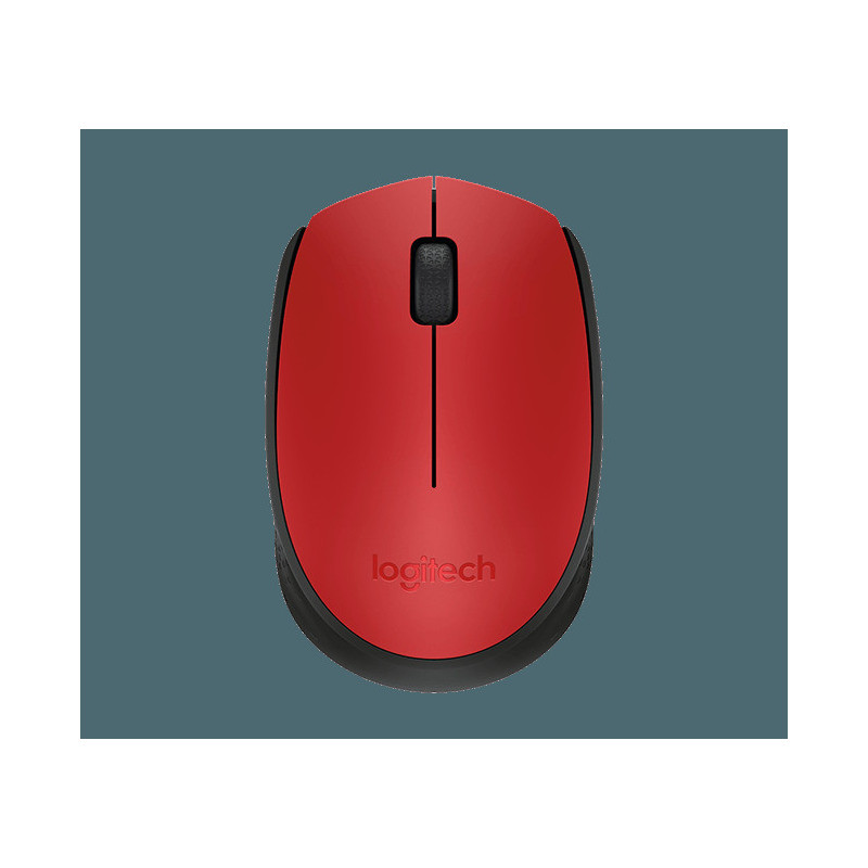 Logitech M171/Kancelárska/Optická/1 000 DPI/Bezdrôtová USB/Čierna-červená