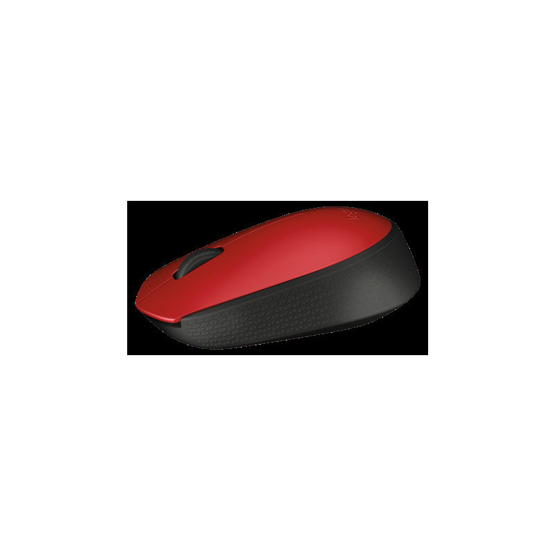 Logitech M171/Kancelárska/Optická/1 000 DPI/Bezdrôtová USB/Čierna-červená