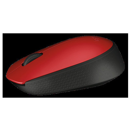 Logitech M171/Kancelárska/Optická/1 000 DPI/Bezdrôtová USB/Čierna-červená