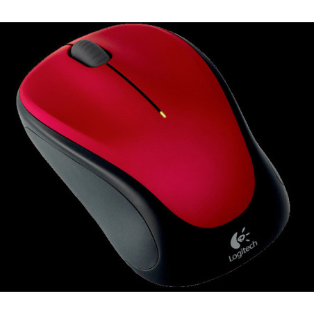 Logitech M235/Cestovná/Optická/1 000 DPI/Bezdrôtová USB/Čierna-červená