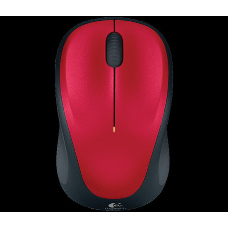 Logitech M235/Cestovná/Optická/1 000 DPI/Bezdrôtová USB/Čierna-červená