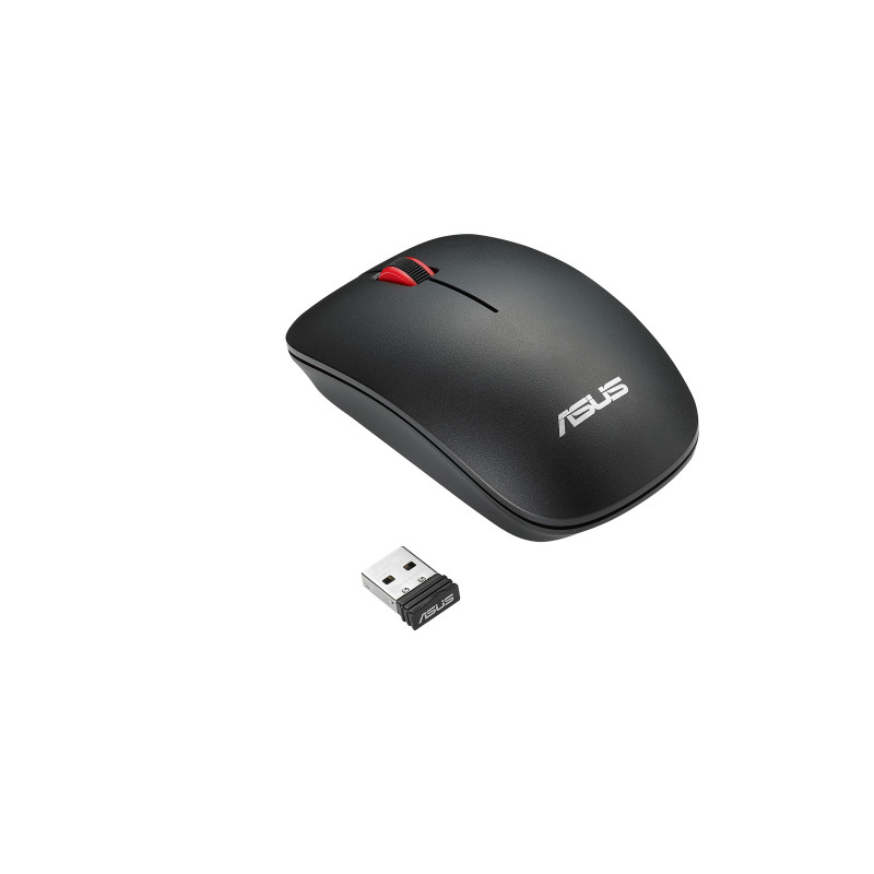 ASUS WT300/Cestovná/Optická/1 600 DPI/Bezdrôtová USB/Čierna-červená