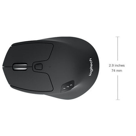 Logitech M720/Ergonomická/Optická/Pre pravákov/1 000 DPI/Bezdrôtová Bluetooth/Čierna