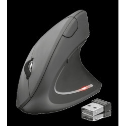 TRUST Verto/Vertikálna/Optická/Pre pravákov/1 600 DPI/Bezdrôtová USB/Čierna