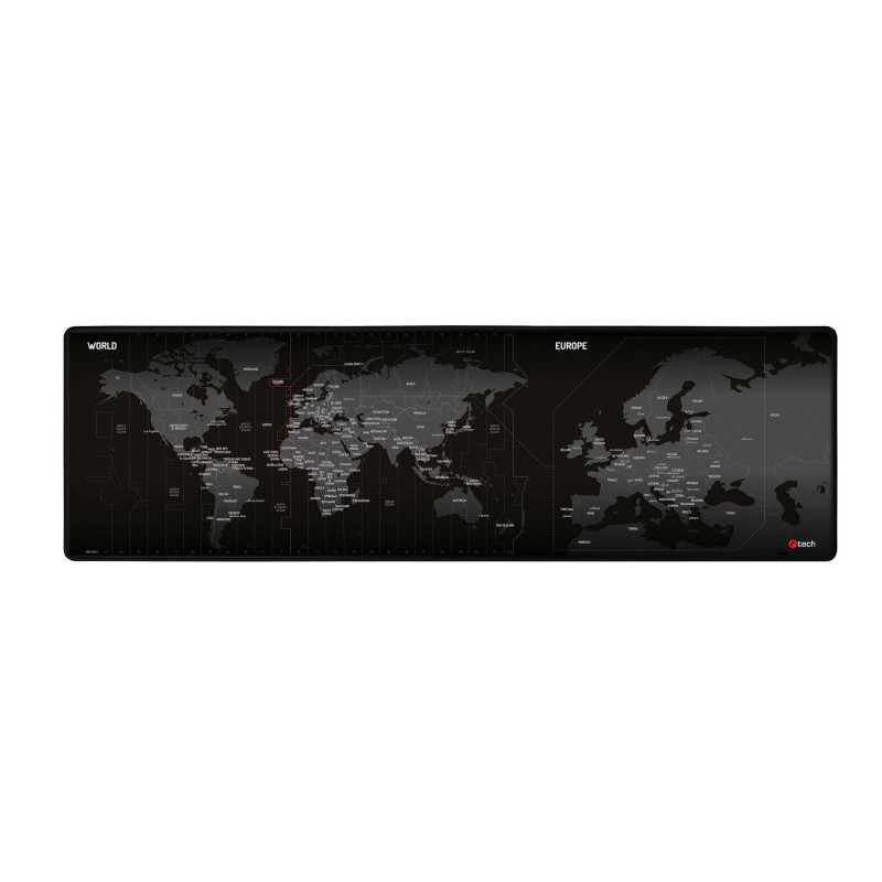 Podložka pod myš C-TECH MP-01W (World), 900x270x4mm, obšité okraje