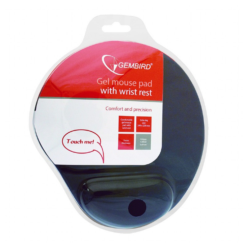 GEMBIRD Gél mouse pad with wrist support, blue