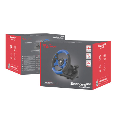Genesis Seaborg 350 Herný volant, multiplatformný pre PC, PS4, PS3, Xbox One, Switch, 180 °