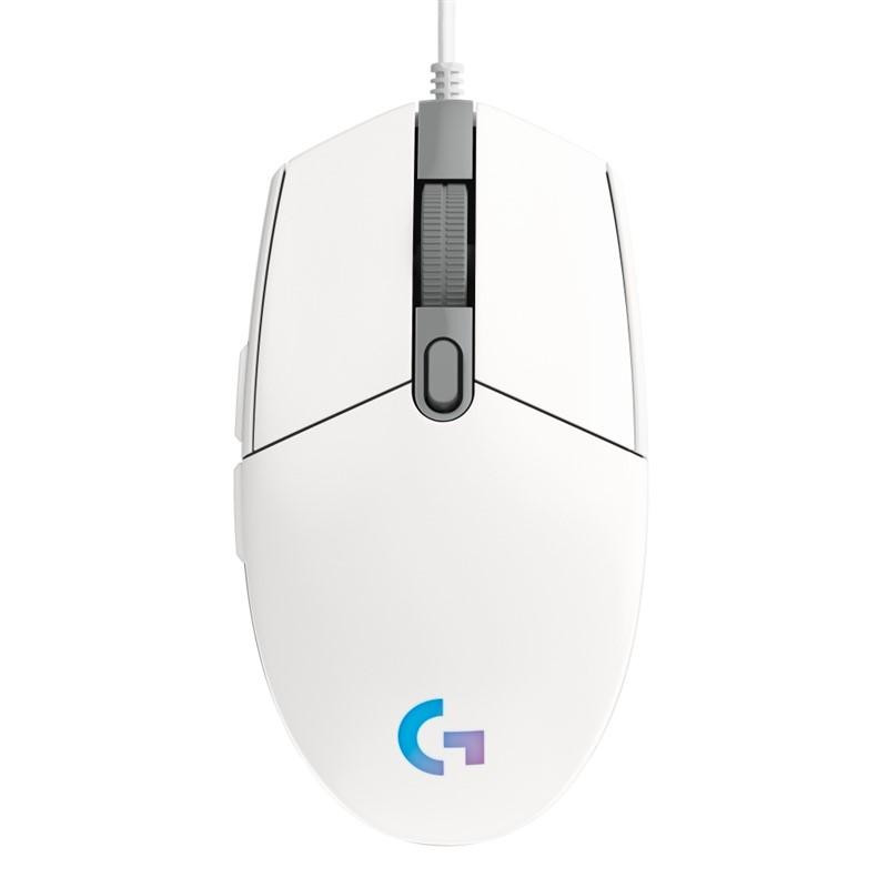 Logitech G203 Gen2/Herná/Optická/Pre pravákov/8 000 DPI/Drôtová USB/Biela