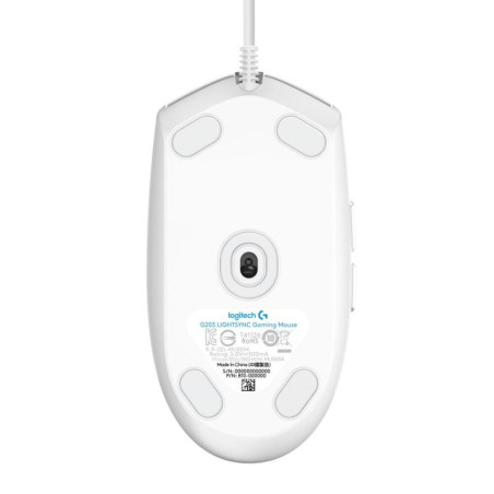 Logitech G203 Gen2/Herná/Optická/Pre pravákov/8 000 DPI/Drôtová USB/Biela