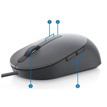 Dell MS3220/Kancelárska/Laserová/3 200 DPI/Drôtová USB/Šedá