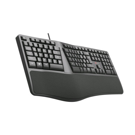 Klávesnica C-TECH KB-113E USB, ERGO, čierna, CZ/ SK