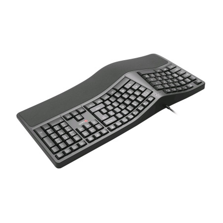 Klávesnica C-TECH KB-113E USB, ERGO, čierna, CZ/ SK