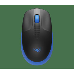 Logitech M190/Kancelárska/Optická/1 000 DPI/Bezdrôtová USB/Čierna-modrá