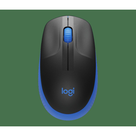 Logitech M190/Kancelárska/Optická/1 000 DPI/Bezdrôtová USB/Čierna-modrá