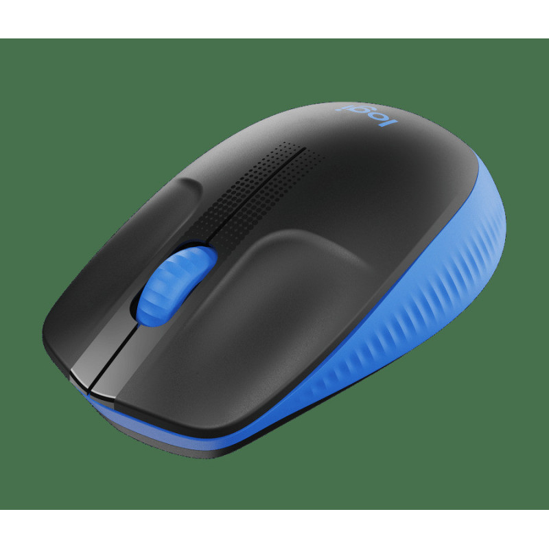 Logitech M190/Kancelárska/Optická/1 000 DPI/Bezdrôtová USB/Čierna-modrá