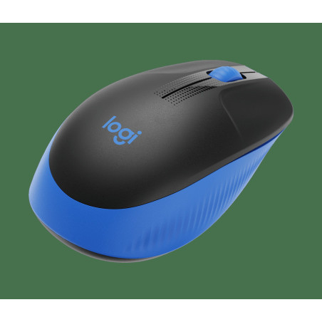 Logitech M190/Kancelárska/Optická/1 000 DPI/Bezdrôtová USB/Čierna-modrá