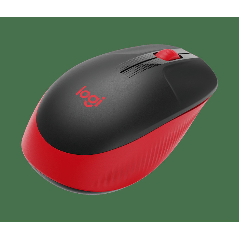 Logitech M190/Kancelárska/Optická/1 000 DPI/Bezdrôtová USB/Čierna-červená